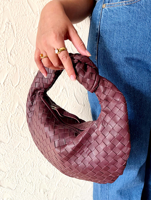 Jodie Womens Leather Handbag-Burgundy
