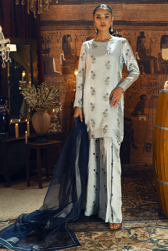 Nefertiti By Zaaviay Stitched Hieroglyph (Three Piece)