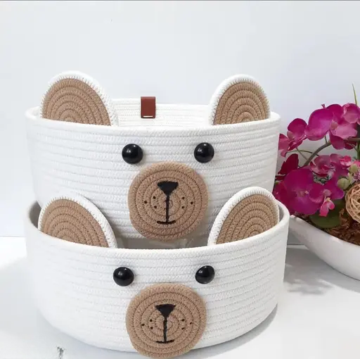 Bear-Shaped Storage Basket for Kids  Toy Basket (Small)