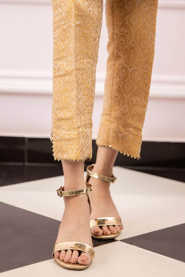 Dhaani Chunariya Separates By Zaaviay Stitched Gold Straight Cut Banarsi