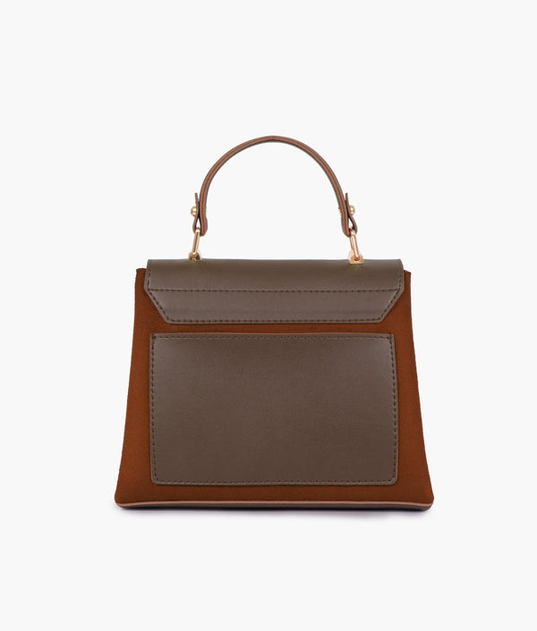 RTW Creation - Dark brown suede mini top-handle bag