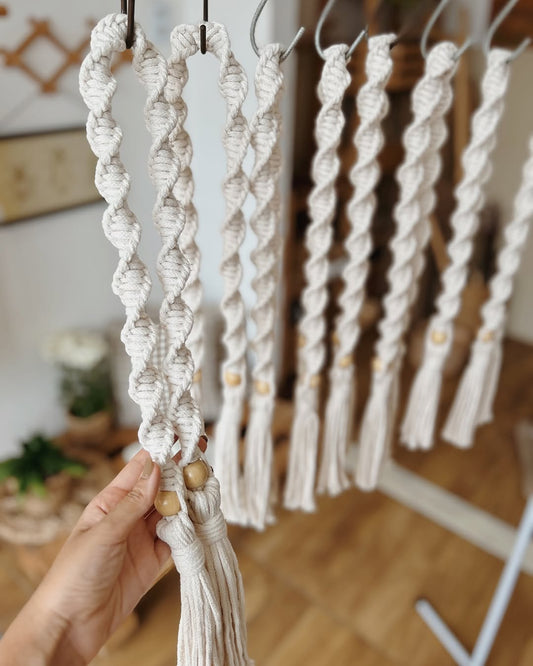 Macrame Curtain Tiebacks – Boho Rope Curtain Holders
