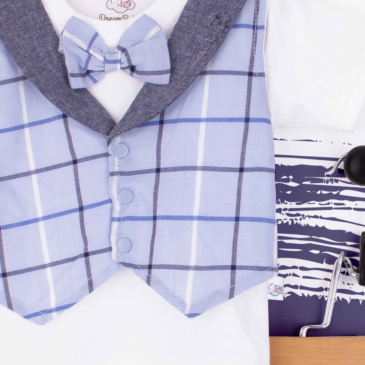 Baby Boy 2 Piece Set Formal Sky / Blue Checked