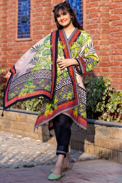 Girls Digital Printed Khaddar 3 Piece SKU-KHW-0005