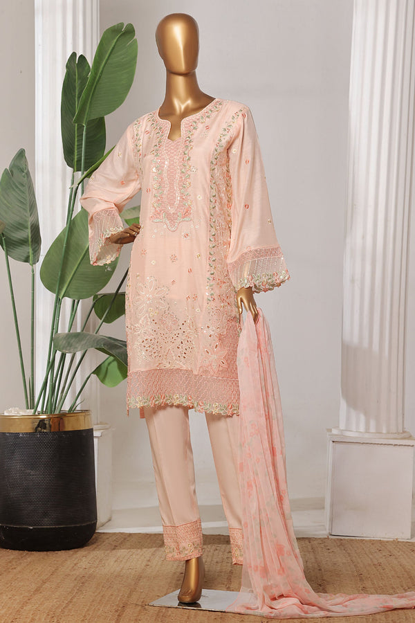 Bin Saeed Stitched 3 Piece Luxury Collection'2025-RTCS-2308-Pink