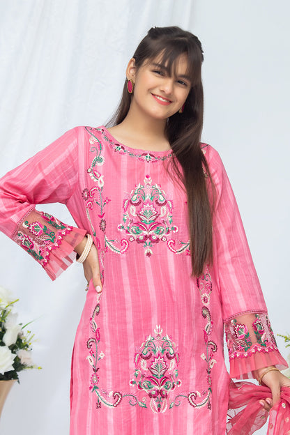 3PCS Jacquard Suit Shirt, Dupatta & Cotton Trouser SKU: EMB-031