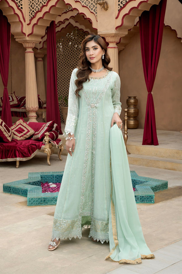 Manahils Stitched Formals Kurti-B-005-Aqua