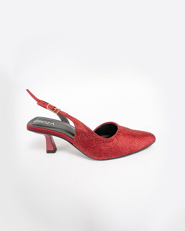 ARIA Crystal studded Pointed Heels_maroon