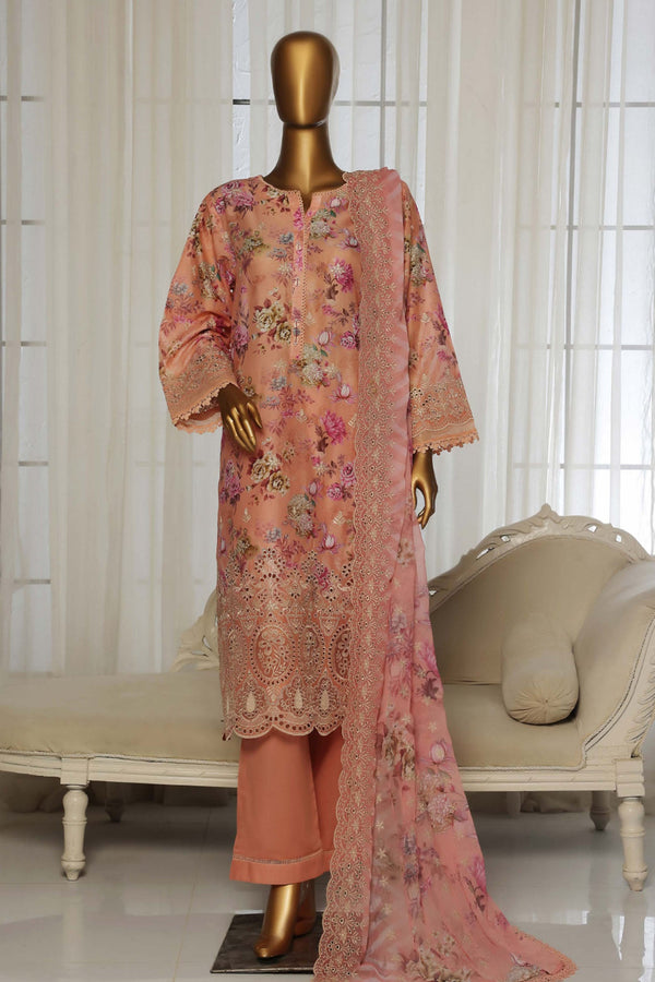 Laser Fusion By Sada Bahar Stitched 3 Piece Chikankari Collection'2025-CKP-Pink