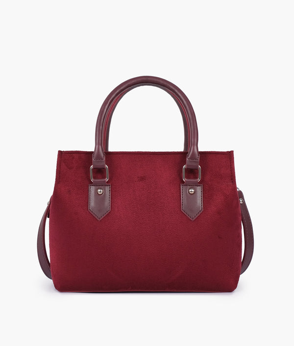 RTW Creation - Burgundy suede small satchel bag