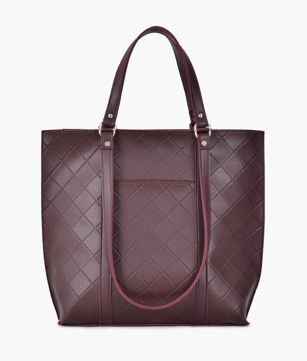 RTW Creation - Burgundy quilted tote bag