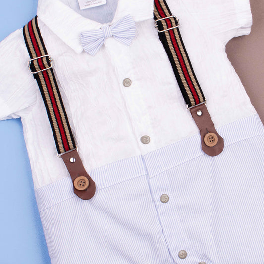 Wonder-Child White Formal Gallis Romper