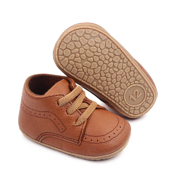 Baby Brown lace Shoes Walking Sole
