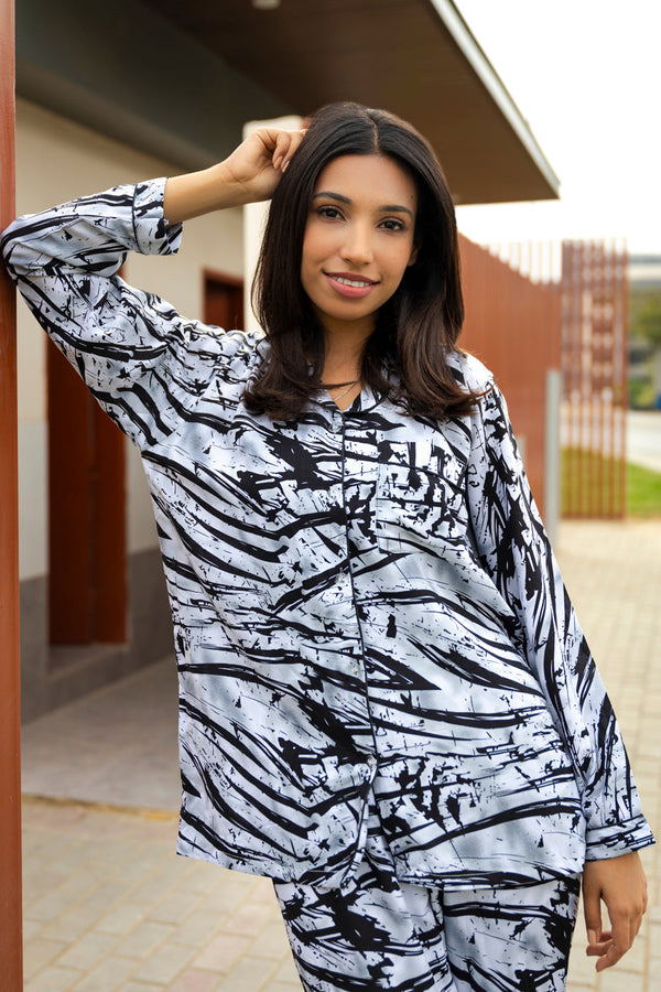 Zebra Splash PJ Set