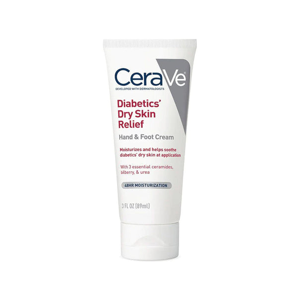 CeraVe Diabetics' Dry Skin Relief Cream 89ml â€“ Soothing Moisturizer for Diabetic Dry Skin with Ceramides and Urea