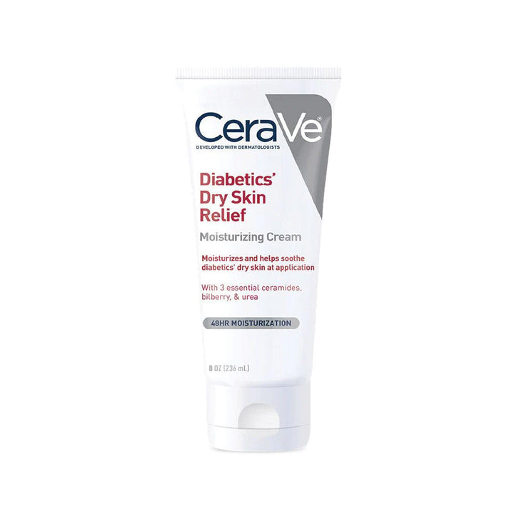 CeraVe Diabetics' Dry Skin Relief Cream 236ml â€“ Deep Moisturizing Cream for Diabetic Dry Skin with Ceramides and Urea