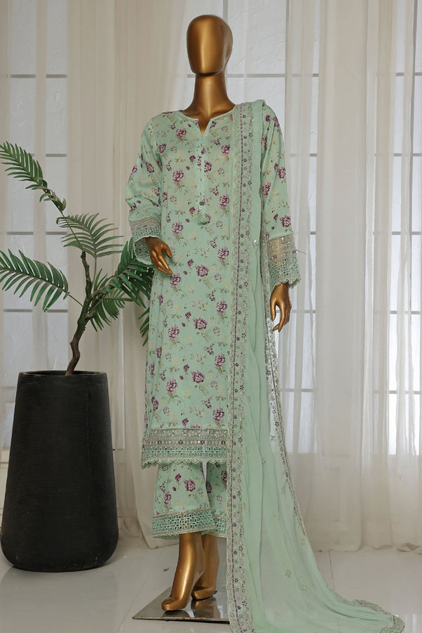 Malika By Sada Bahar Stitched 3 Piece Emb Festive Vol-02 Collection'2025-D-65-Mint