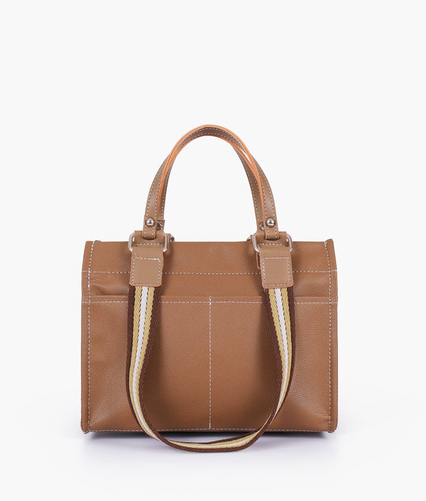 RTW Creation - Coffee dual-pocket mini tote bag