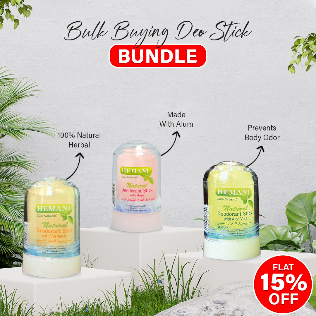 Pack of 3 Potash Alum Deodorant Stick