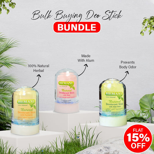 Pack of 3 Potash Alum Deodorant Stick