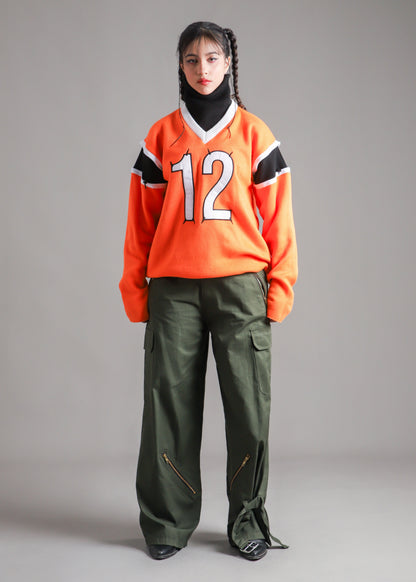 Olive Wide-Leg Cargo Pants