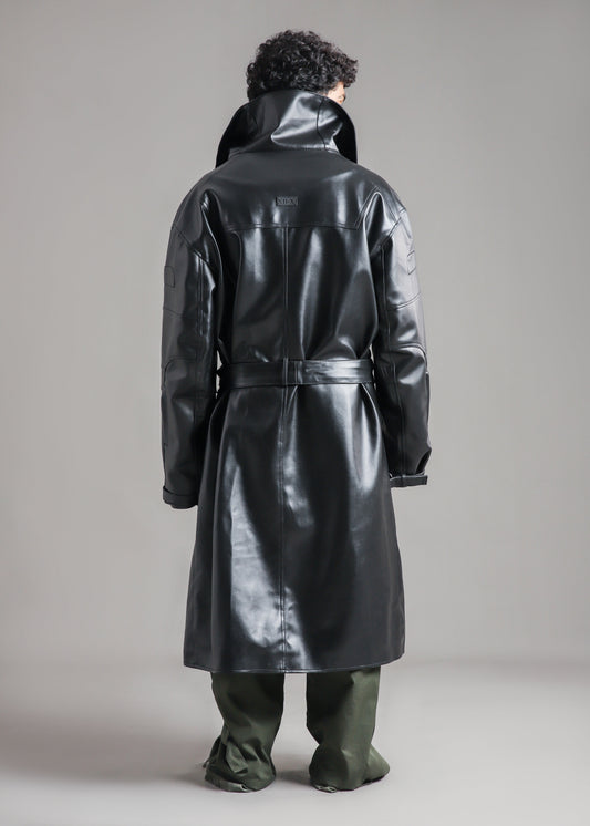 RK LEATHER LONG COAT