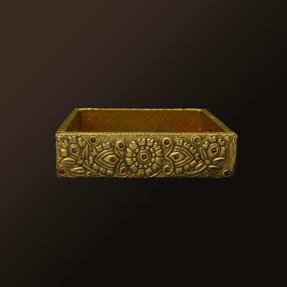 METAL RESIN TRAY GOLDEN
