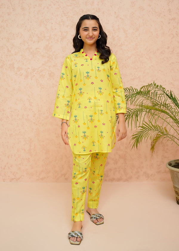 Summer Prints By Modest Kids Lawn Collection'2025-Yellow Lily