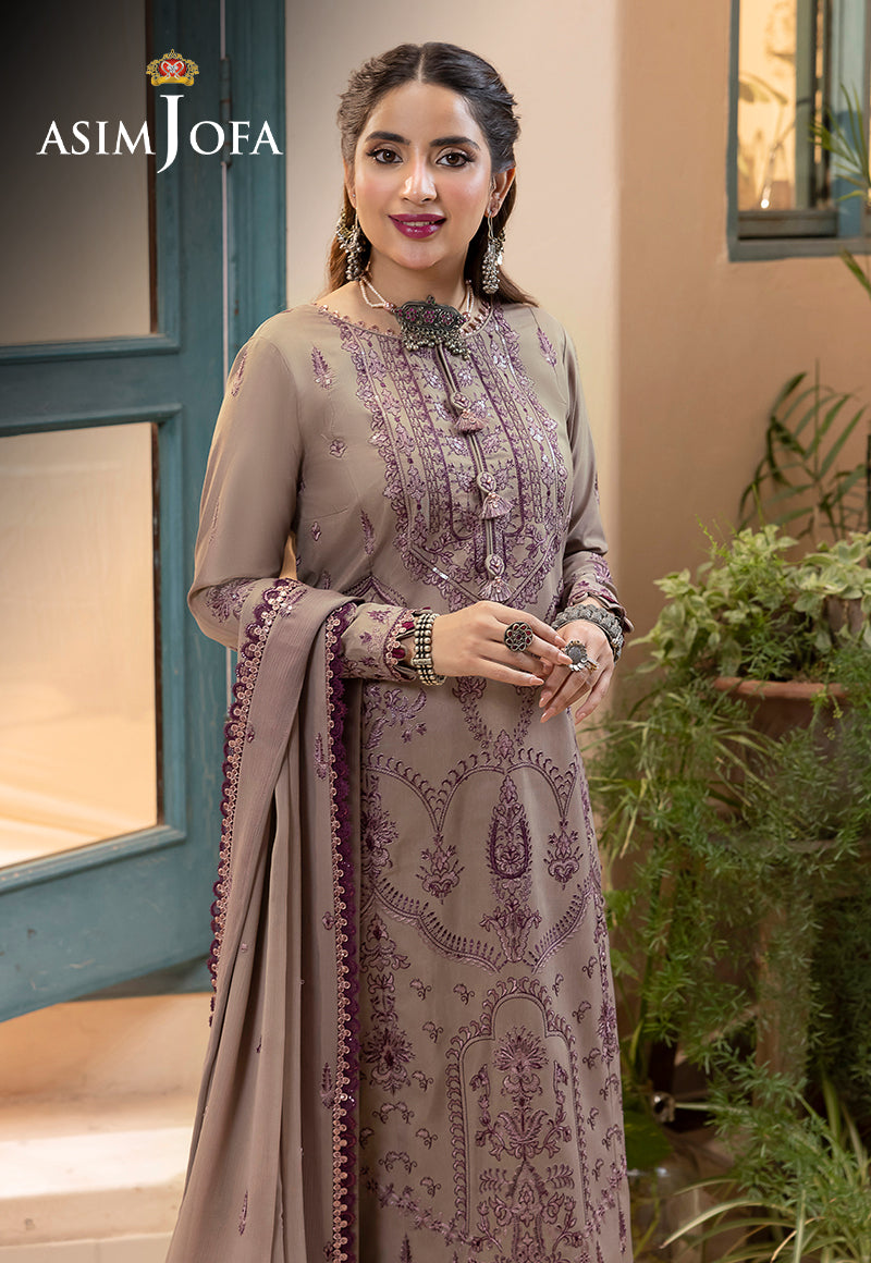 AJSW-23 EMBROIDERED LAWN SILK 3 PCS