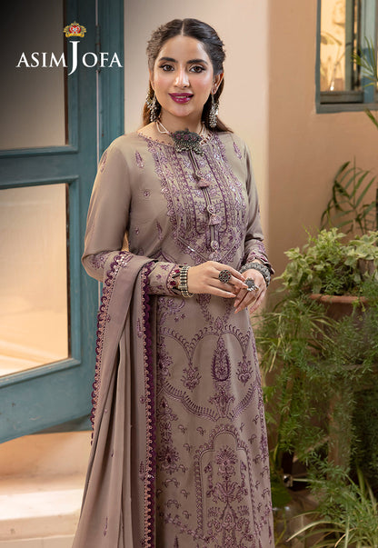 AJSW-23 EMBROIDERED LAWN SILK 3 PCS
