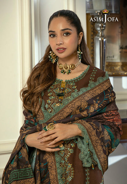 AJAWP-01 EMBROIDERED KHADDAR STITCHED 3 PCS