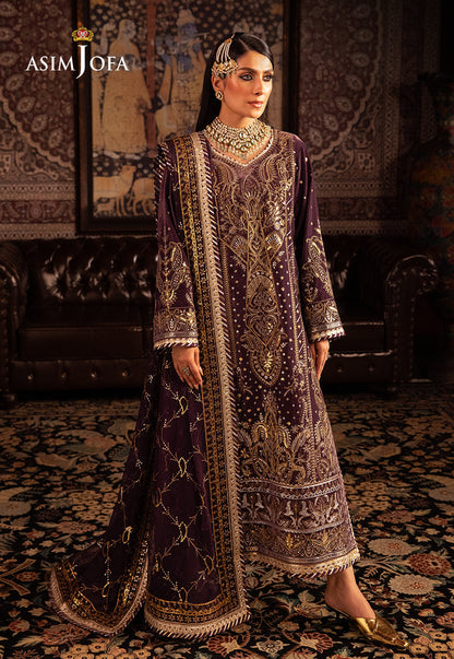 AJMMP-06 EMBROIDERED VELVET 3 PCS STITCHED