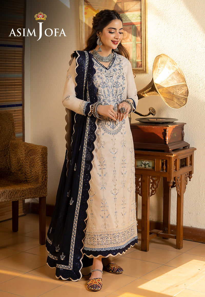 AJSW-17 EMBROIDERED LAWN SILK 3 PCS