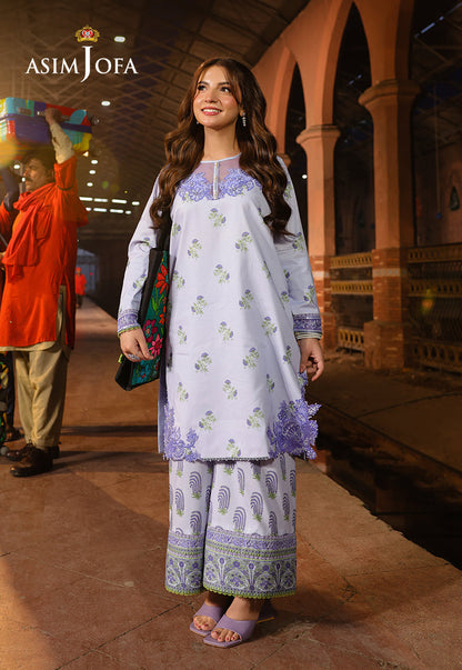 AJUBF-27 PRINTED EMBROIDERED LAWN 2 PCS