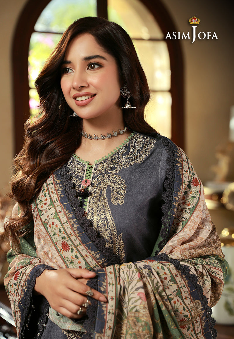 AJAWP-06 EMBROIDERED KARANDI STITCHED 3 PCS