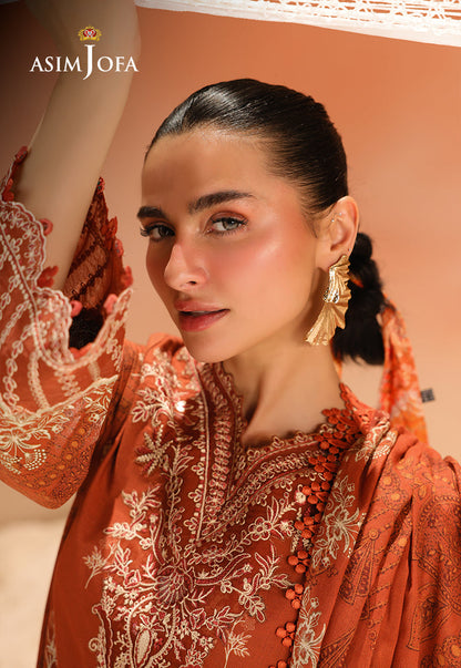 AJUBU-16 Printed Embroidered Lawn 2 Pcs