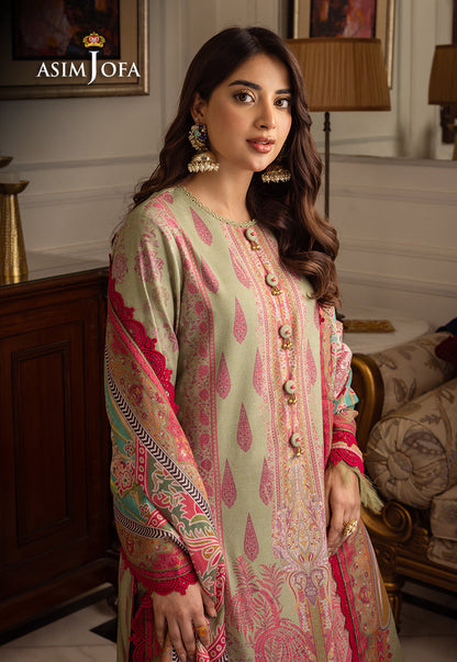 AJIWP-08 EMBROIDERED KARANDI STITCHED 3 PCS