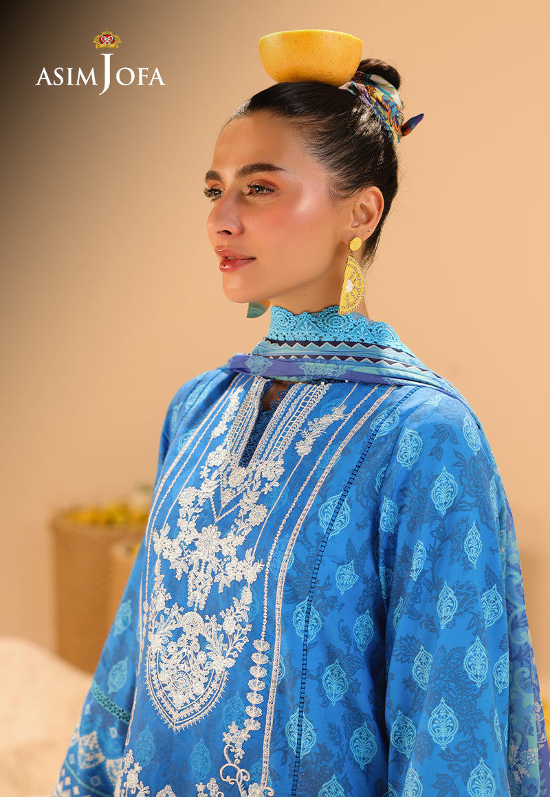 AJUBU-24 Printed Embroidered Lawn 3 Pcs