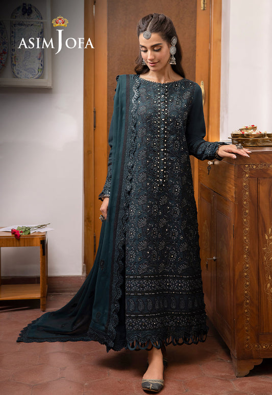 AJSW-13 EMBROIDERED LAWN SILK 3 PCS