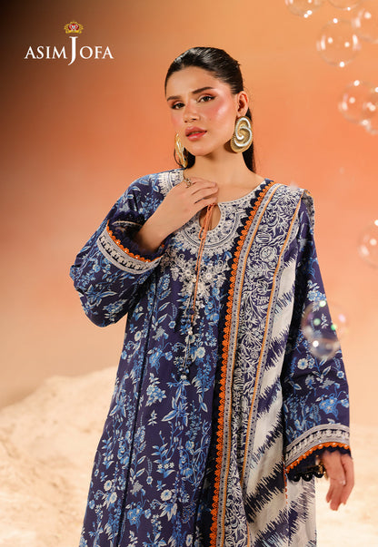 AJUBU-23 Printed Embroidered Lawn 3 Pcs