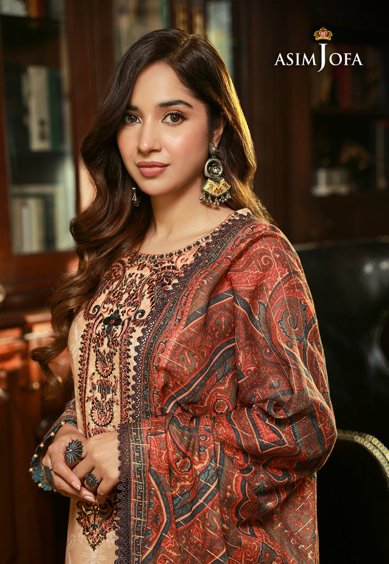 AJAWP-03 EMBROIDERED KARANDI STITCHED 3 PCS