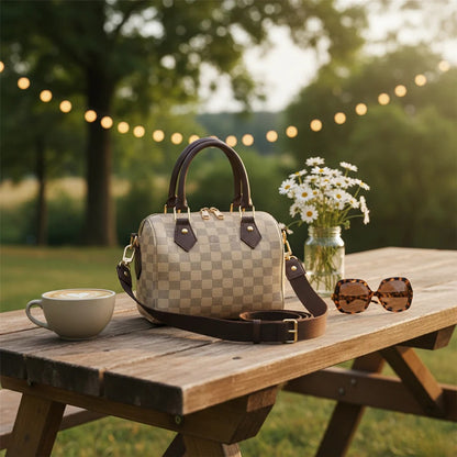 Creamy Royal Check Mini Handbag