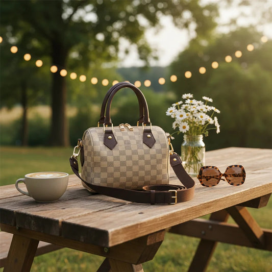 Creamy Royal Check Mini Handbag