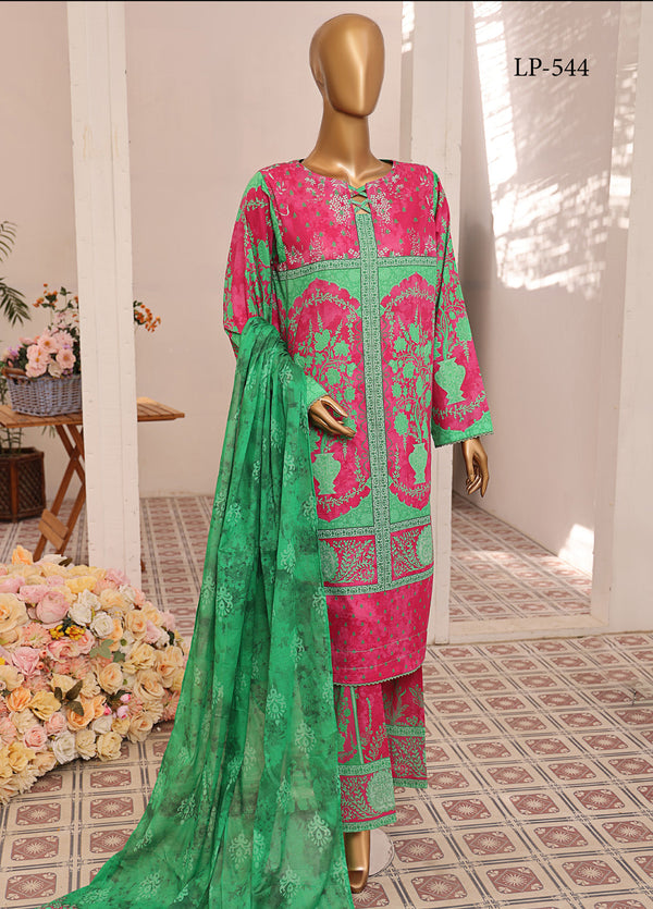 Luxe Prints By HZ Textile Printed Lawn 3 Piece Unstitched Suit HZ25LP LP-544
