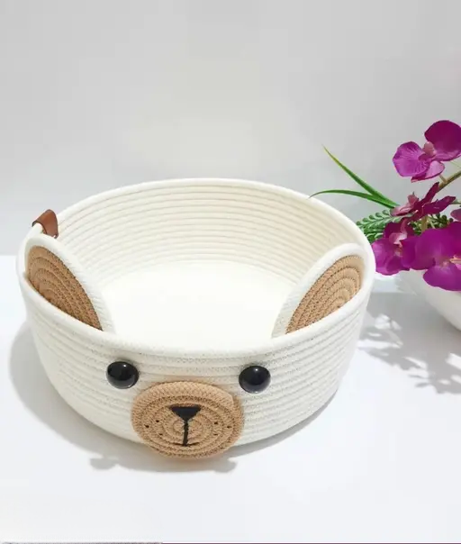 Bear-Shaped Storage Basket for Kids  Toy Basket (Small)