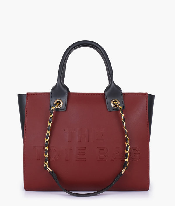 RTW Creation - Maroon chain handle tote