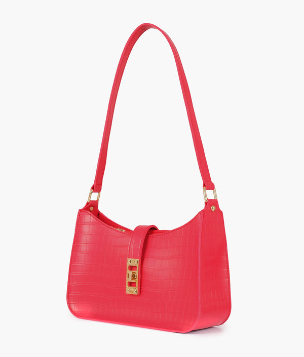 RTW Creation - Red crocodile baguette bag