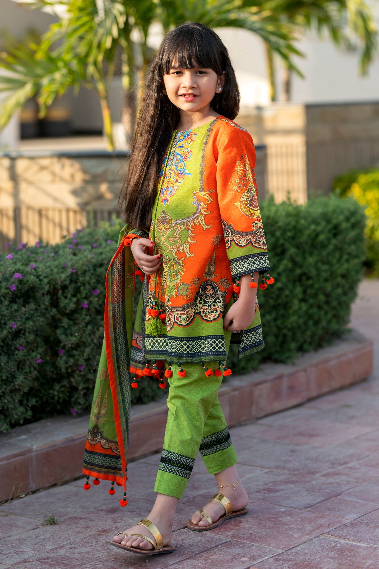Girls Digital Printed Khaddar 3 Piece