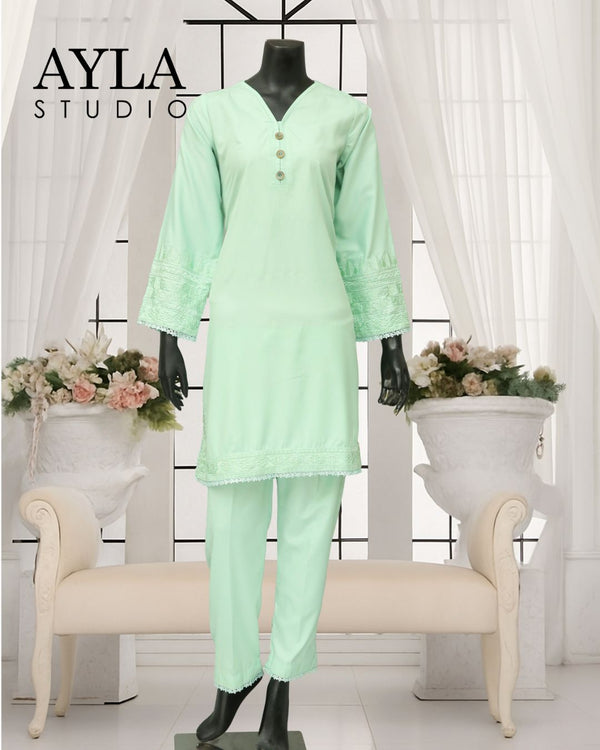 Noor E Rang by Ayla Studio Stitched 2 Piece Summer Collection'2025-Sabz-Sitara