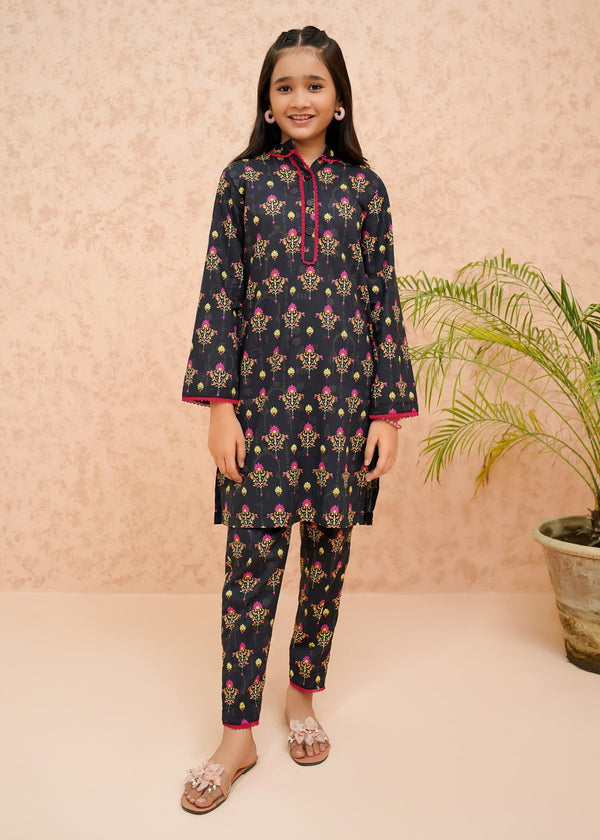 Summer Prints By Modest Kids Lawn Collection'2025-Black Rose